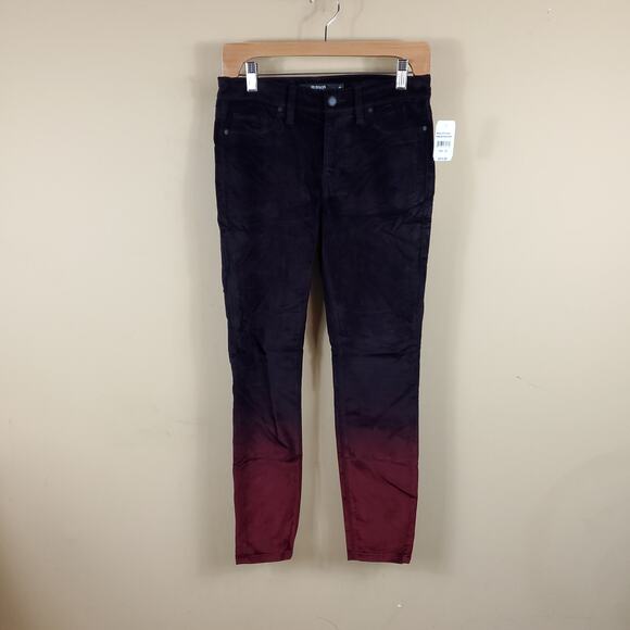 Hudson Nico Ankle Super Skinny Jeans In Degrade Burgundy Plum Size 26 - Picture 1 of 11